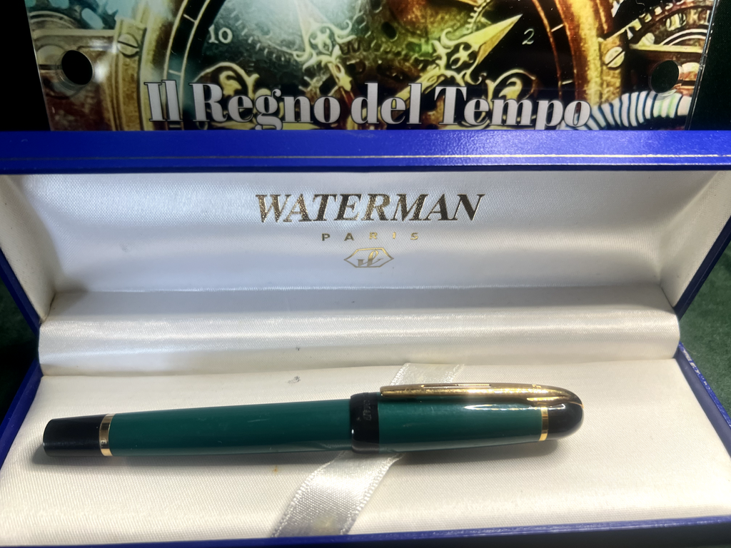 🔴 WATERMAN penna stilografica PHILEAS verde pennino F a cartuccia astuccio