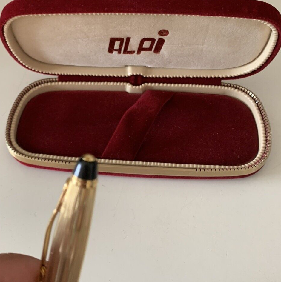 🔴 Penna a sfera ALPI dorata con astuccio vintage
