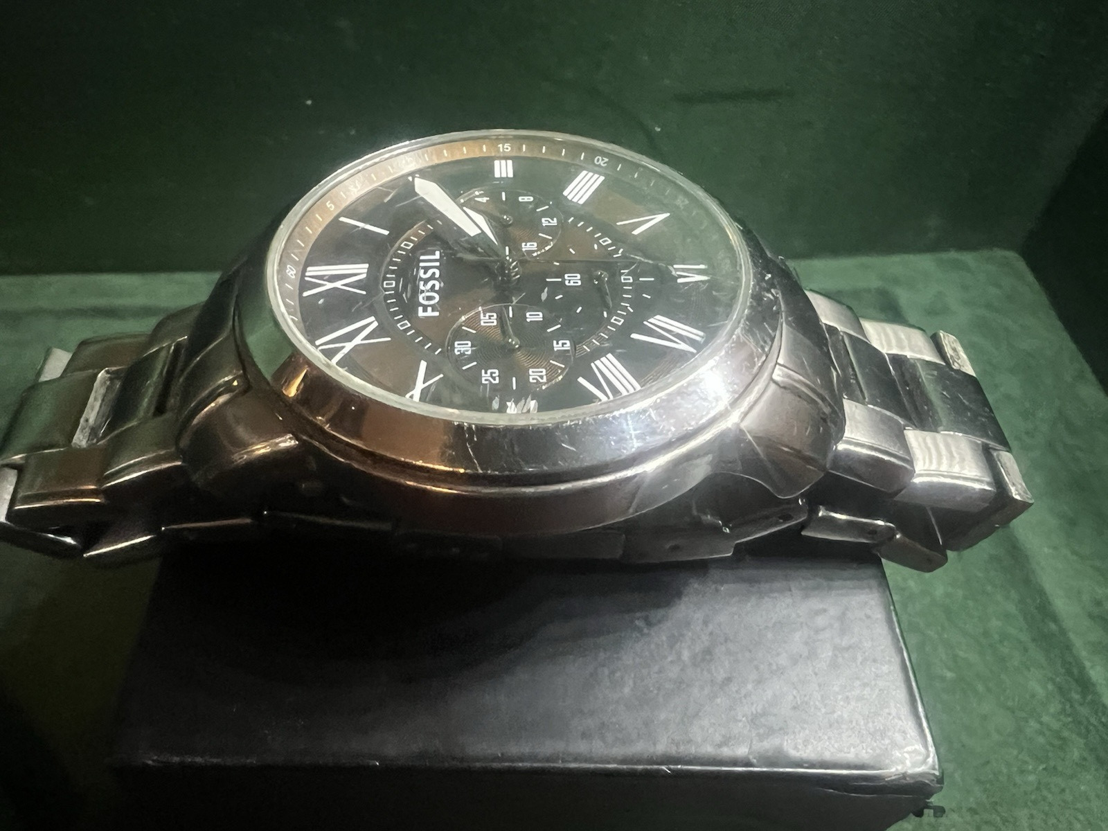 Fossil Chronograph Men's Quartz Watch Steel Case Oversize