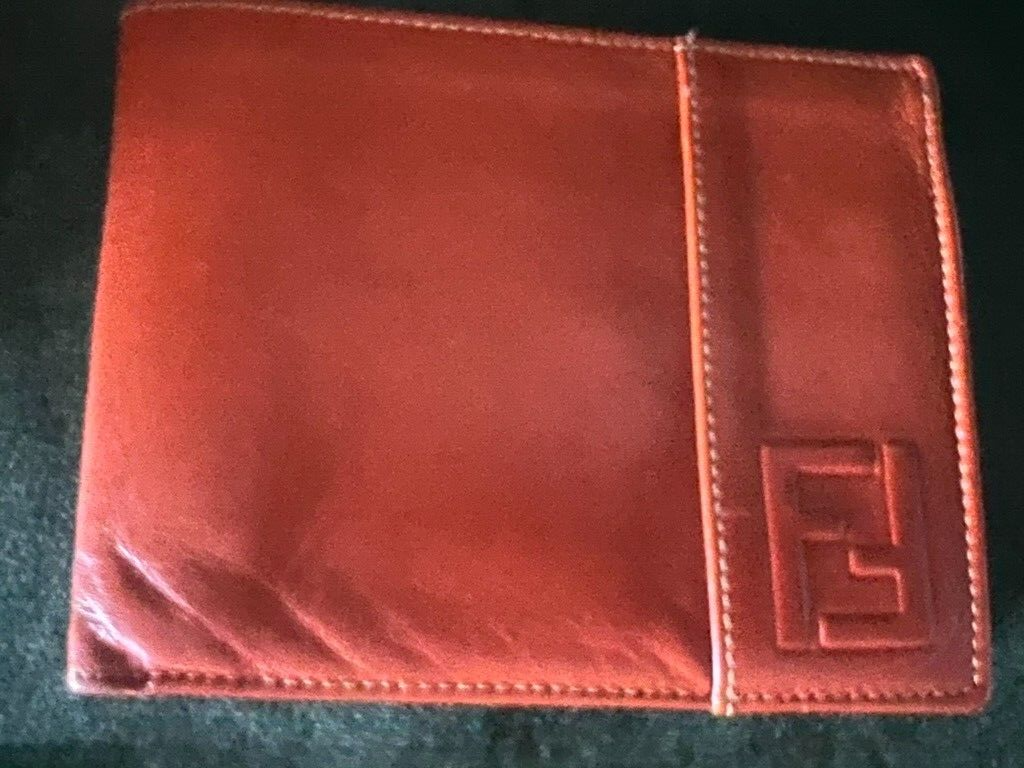 🔴 FENDI portafoglio uomo pelle marrone con porta carte di credito