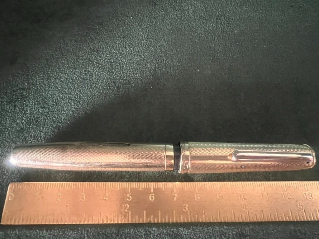 Columbus Extra Stylo-Plume Stylo à Plume Plaqué Or 18 KT Levier Écrit Vintage