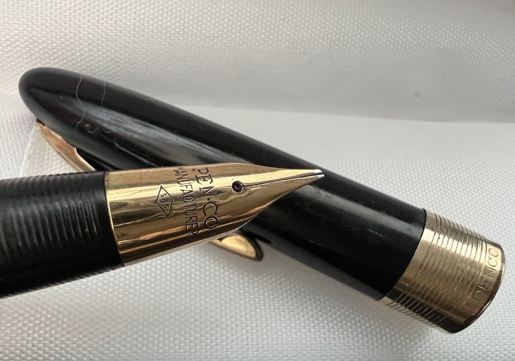 🔴 PEN CO penna stilografica pennino a diamante ORO 14 kt vintage Penco B