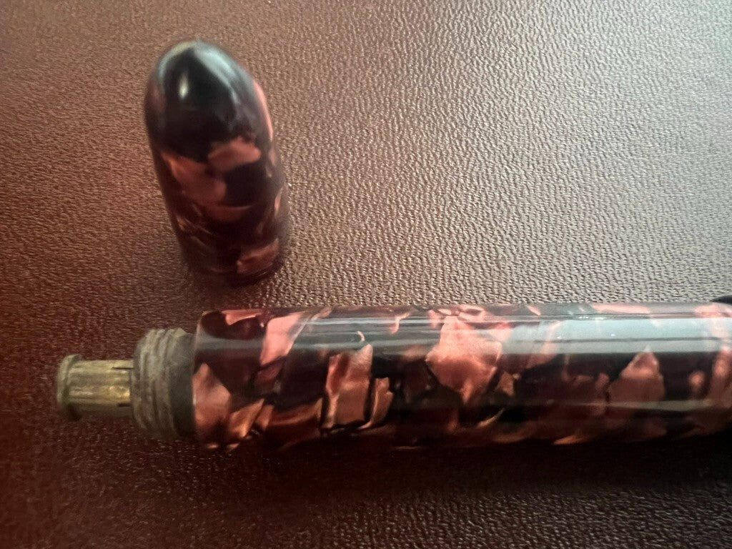 Stylo-Plume Stylo à Plume Celluloid Bordeaux Avec Bouton de Bas Écrit Vintage