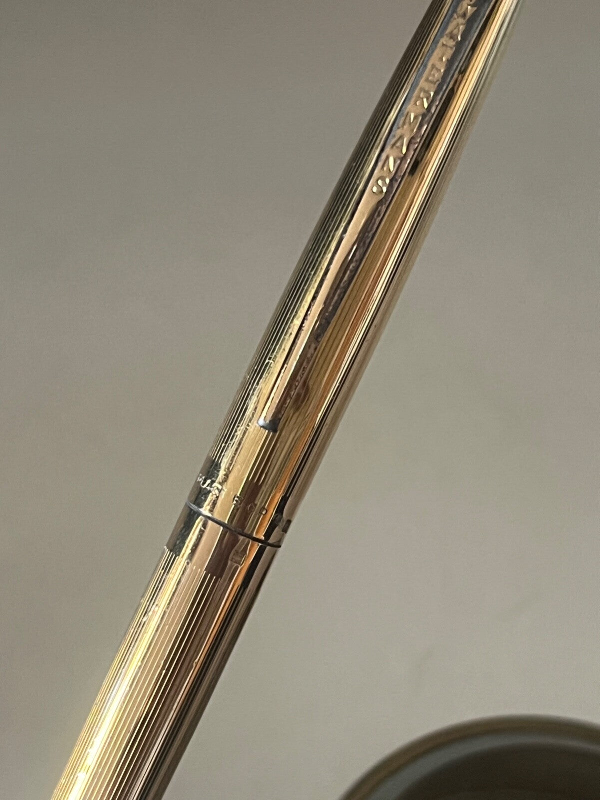 🔴 WATERMAN'S penna sfera PLACCATA ORO millerighe a pulsante vintage