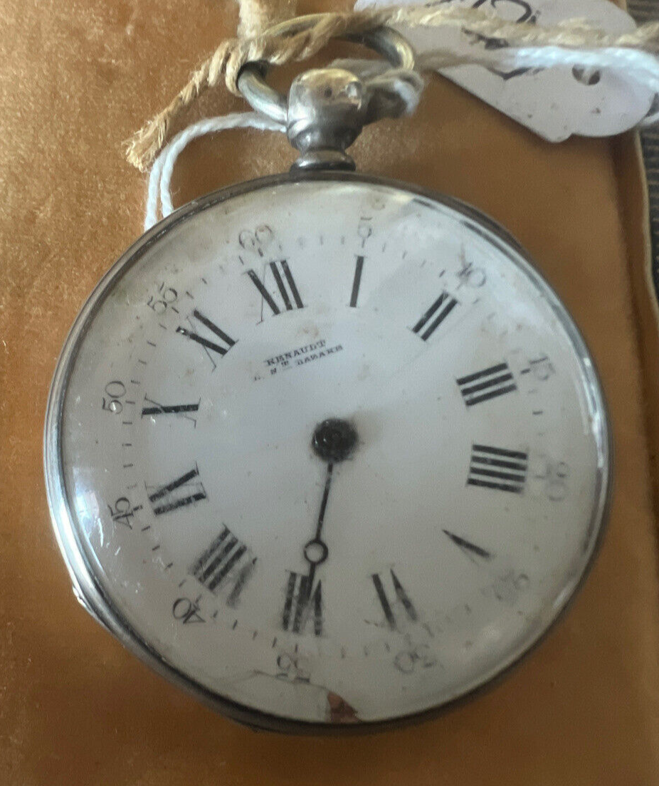 🔴 RENAULT orologio tasca ARGENTO 800 cilindri da revisionare parti vintage