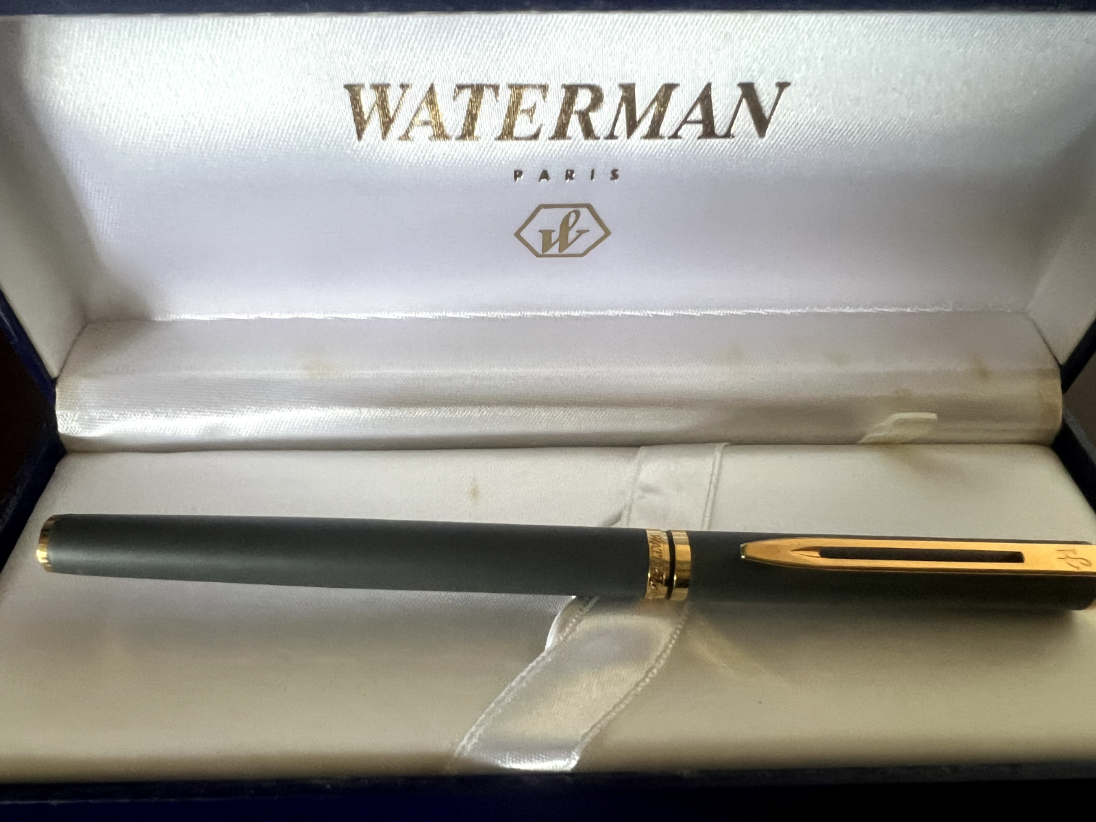 🔴 WATERMAN Laureat fountain pen, grey lacquer, gold-plated trim, F nib 