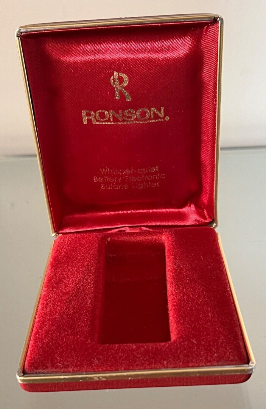 🔴 RONSON scatola accendino rossa pelle interno velluto interno L 2,7 h 7 cm