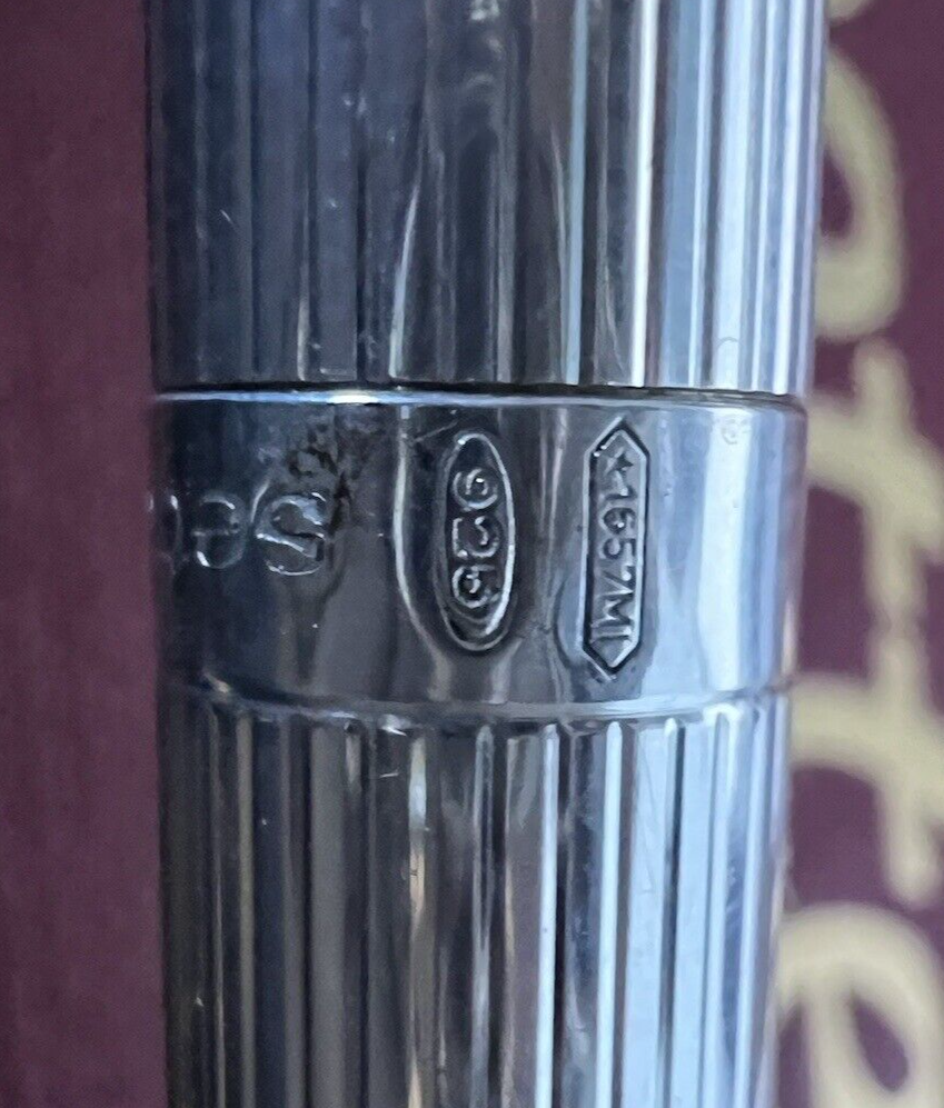 Settelaghi Stylo-Plume Stylo à Plume Argent Massif 925 Rayé Cartouche Écrit 5