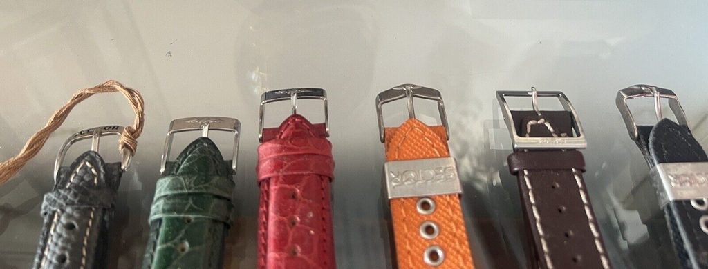 🔴 SECTOR cinturini orologi uomo pelle dimensioni come foto con fibbie 6 PEZZI
