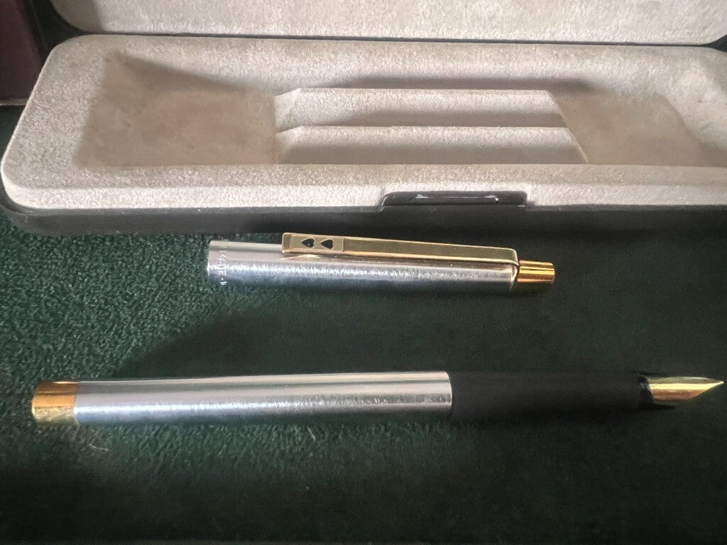 Papermate Stylo-Plume Stylo à Plume Chrome M Chargeur Trousse Vintage