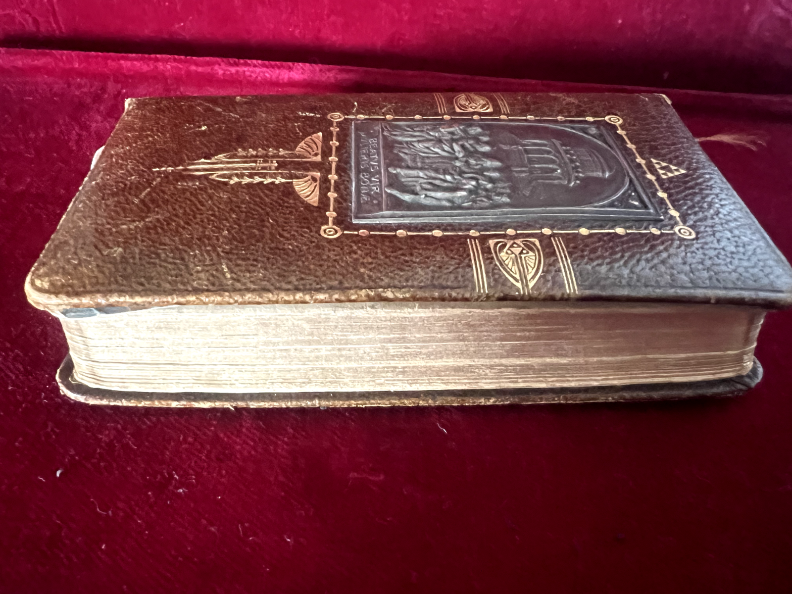 Livre Le Mariage Chrétien Avec Santini Antique Avec Effige Ciselé Bas-Relief 