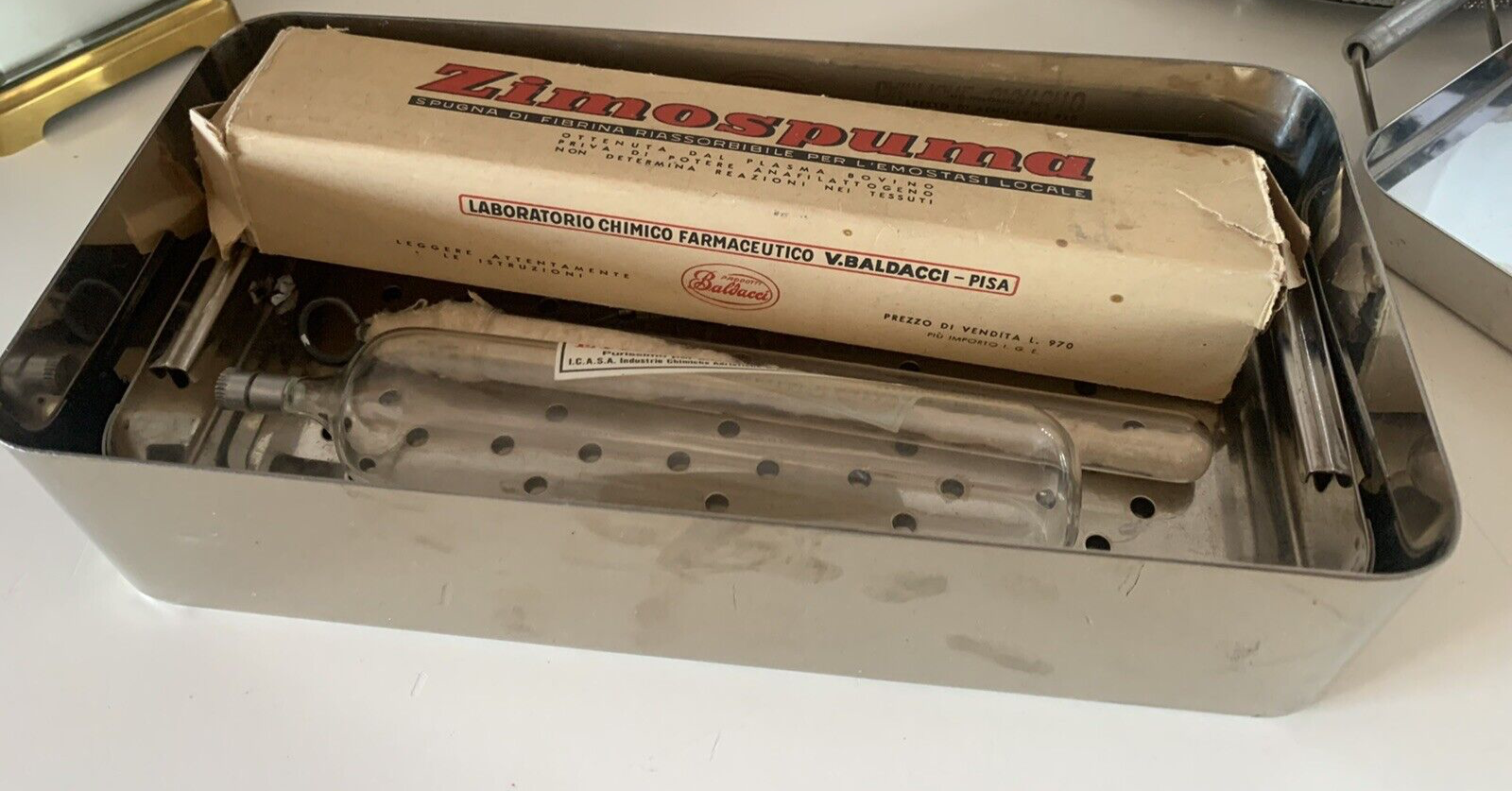 Ampullen Médicale Laboratoire Verre Soufflé Et Zimospuma Vintage 