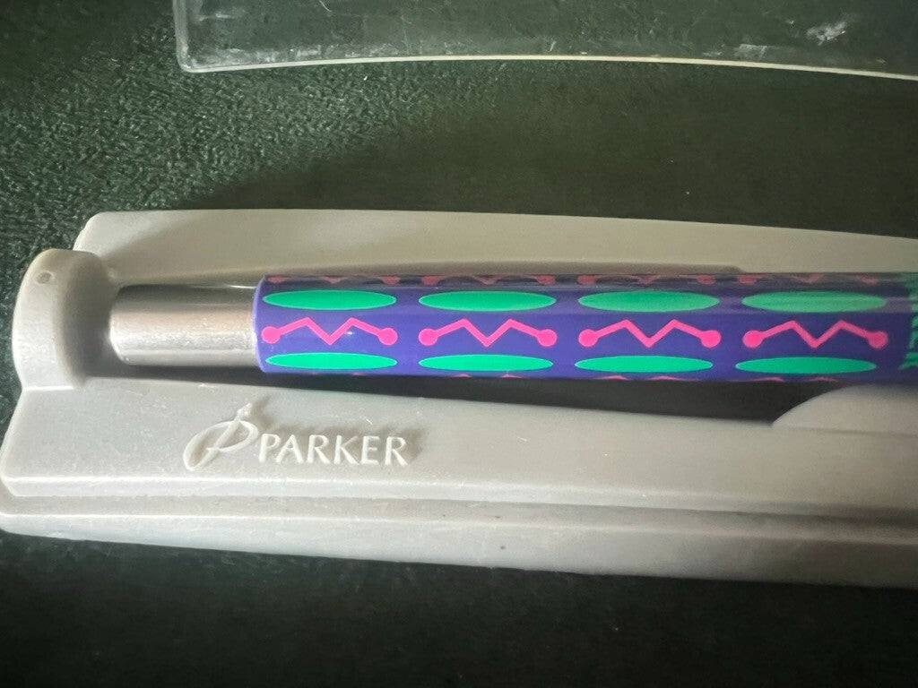 🔴 PARKER penna stilografica VECTOR multi colore pennino F scrive vintage 1990