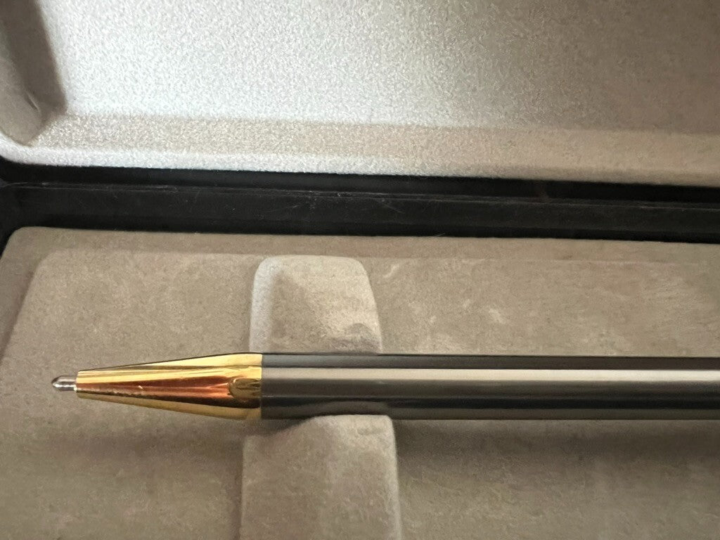 🔴 AURORA penna sfera Magellano lacca canna di fucile e dorata FIGC G