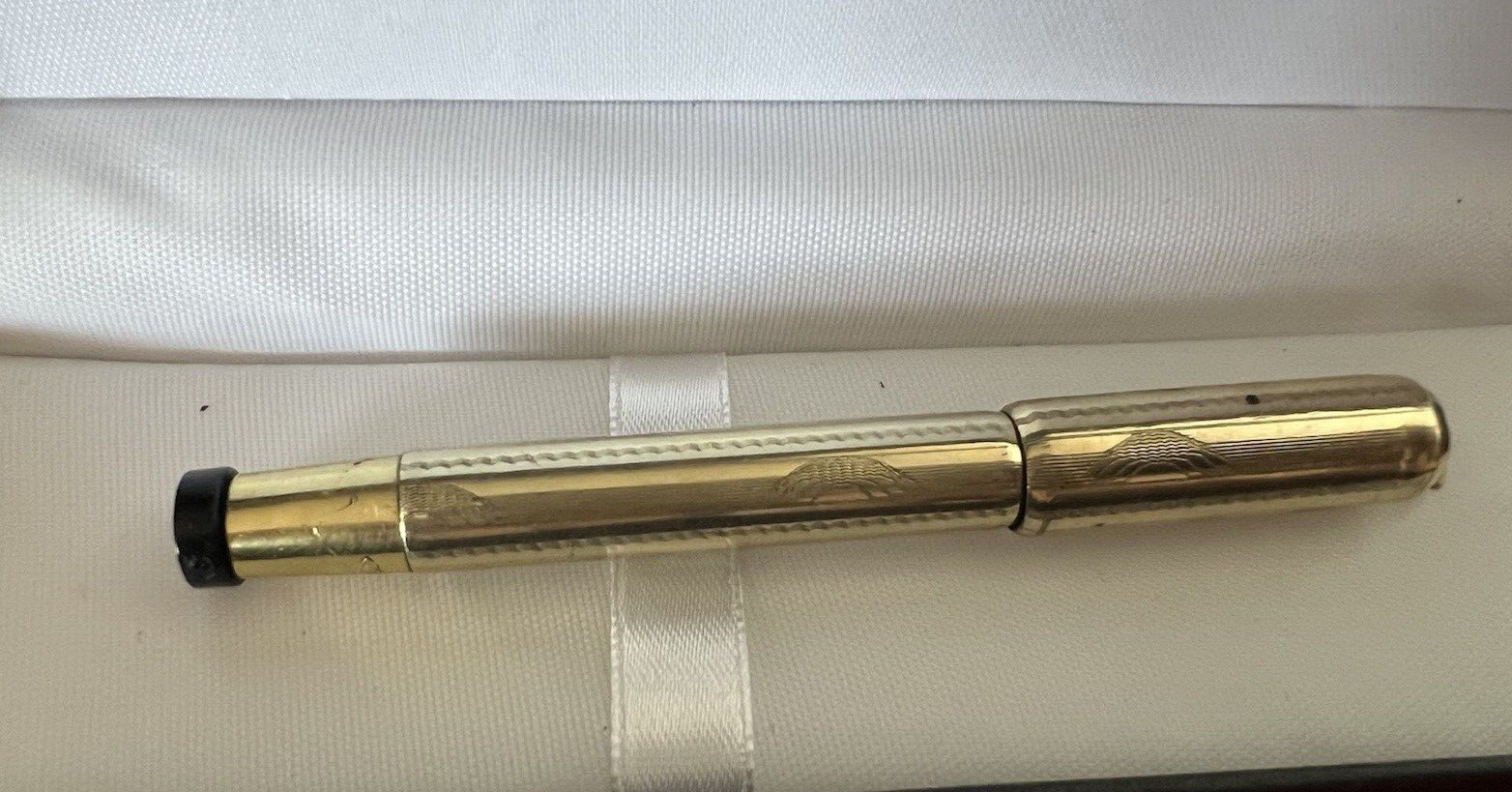 Ma Gus P.O Pen Fountain Pen Plated Pen Gold to Repair as Is