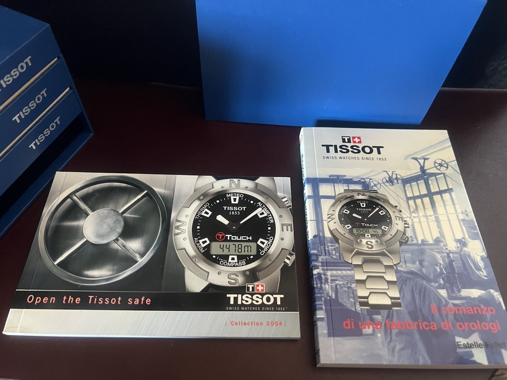 🔴 TISSOT box scatola orologio T-Touch Safe blu multipiano con libretti