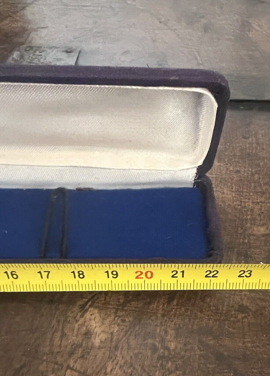 🔴 EDISSOUNT box Swiss men's watch case box blue vintage