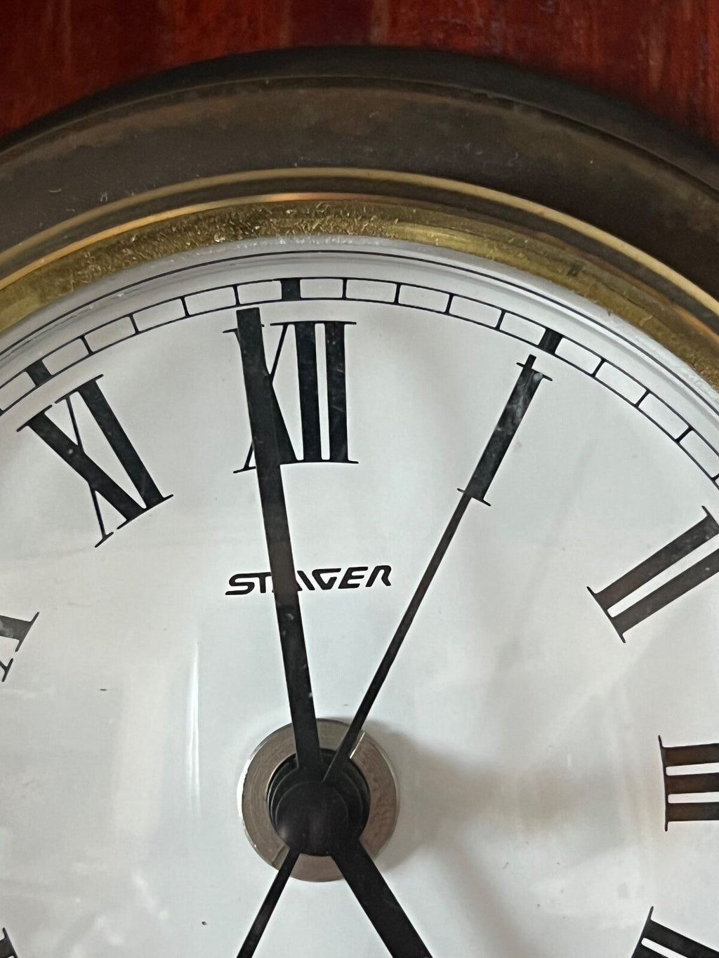 🔴 STAVER orologio parete muro barca metallo legno nautico oblò quarzo vintage