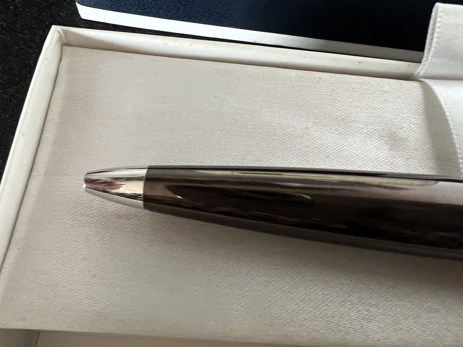 🔴 CROSS penna sfera lacca millerighe marrone e cromata aereodinamica scrive E