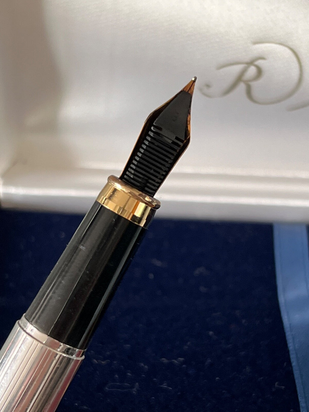 🔴 TESORI penna stilografica ARGENTO 925 MASSICCIO iridium Point Germany vintage