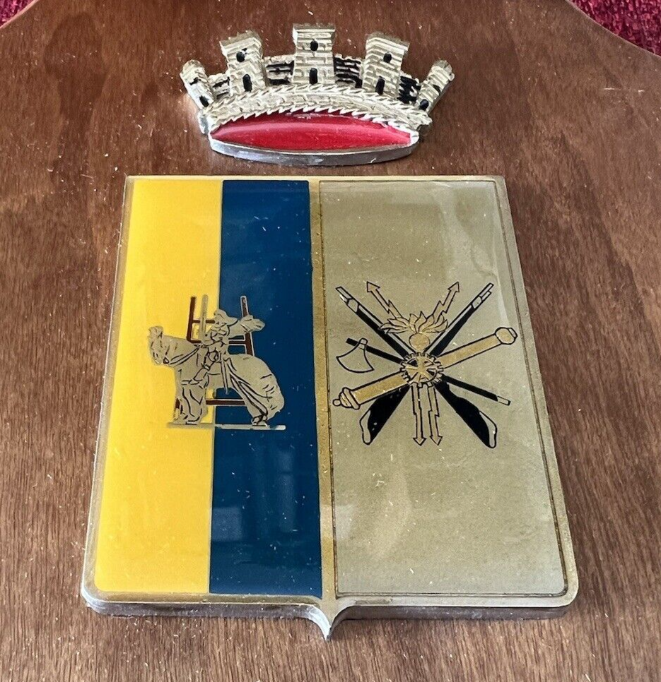 🔴 CREST MILITARE scudo legno 4 officina Riparazione ESERCITO con dedica