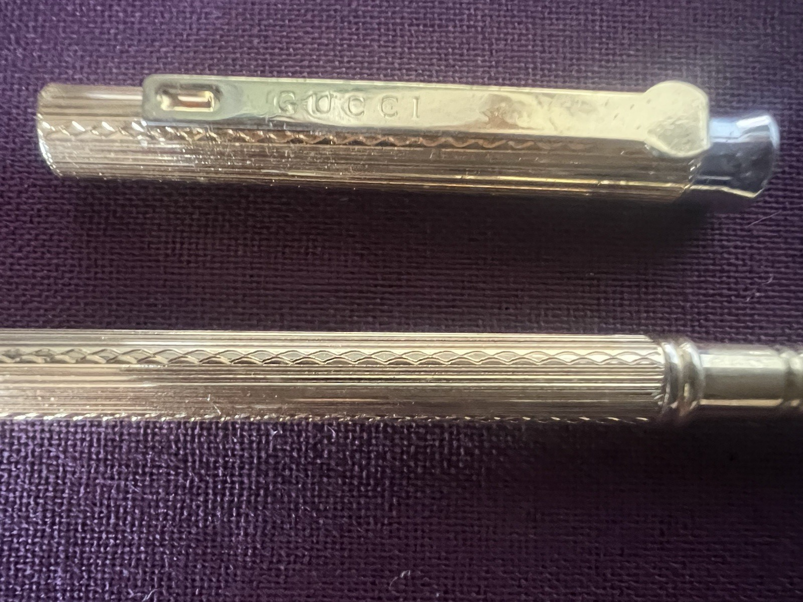 🔴 GUCCI penna sfera dorata guillocchè mini da borsa RARA vintage