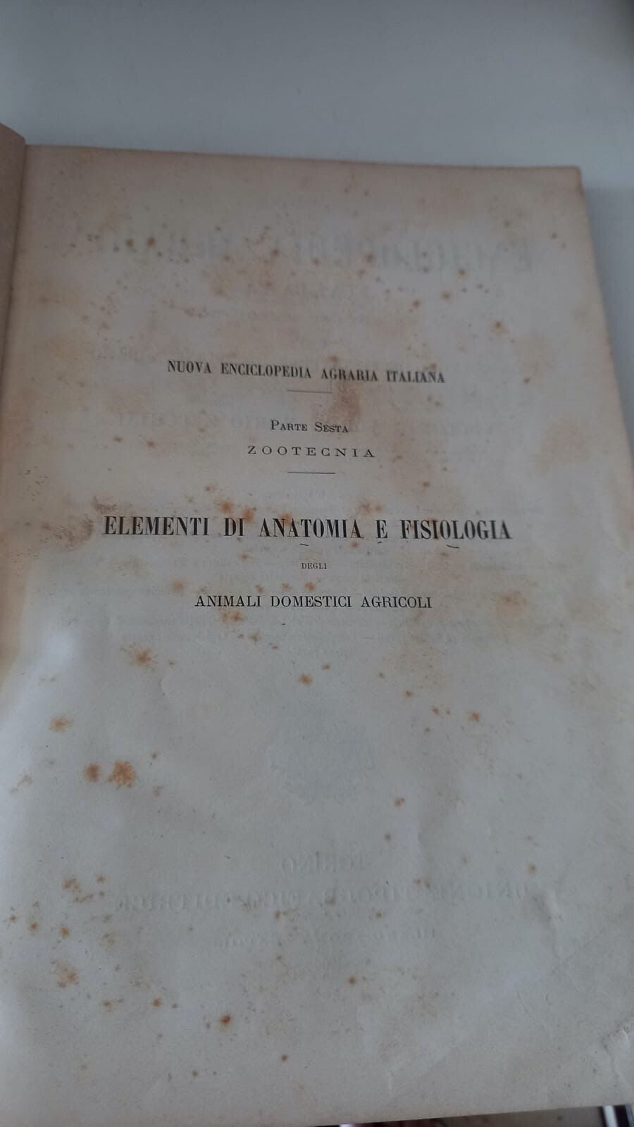 🔴 Libro ANATOMIA e FISIOLOGIA animali domestici agricoli Varaldi vintage 1900