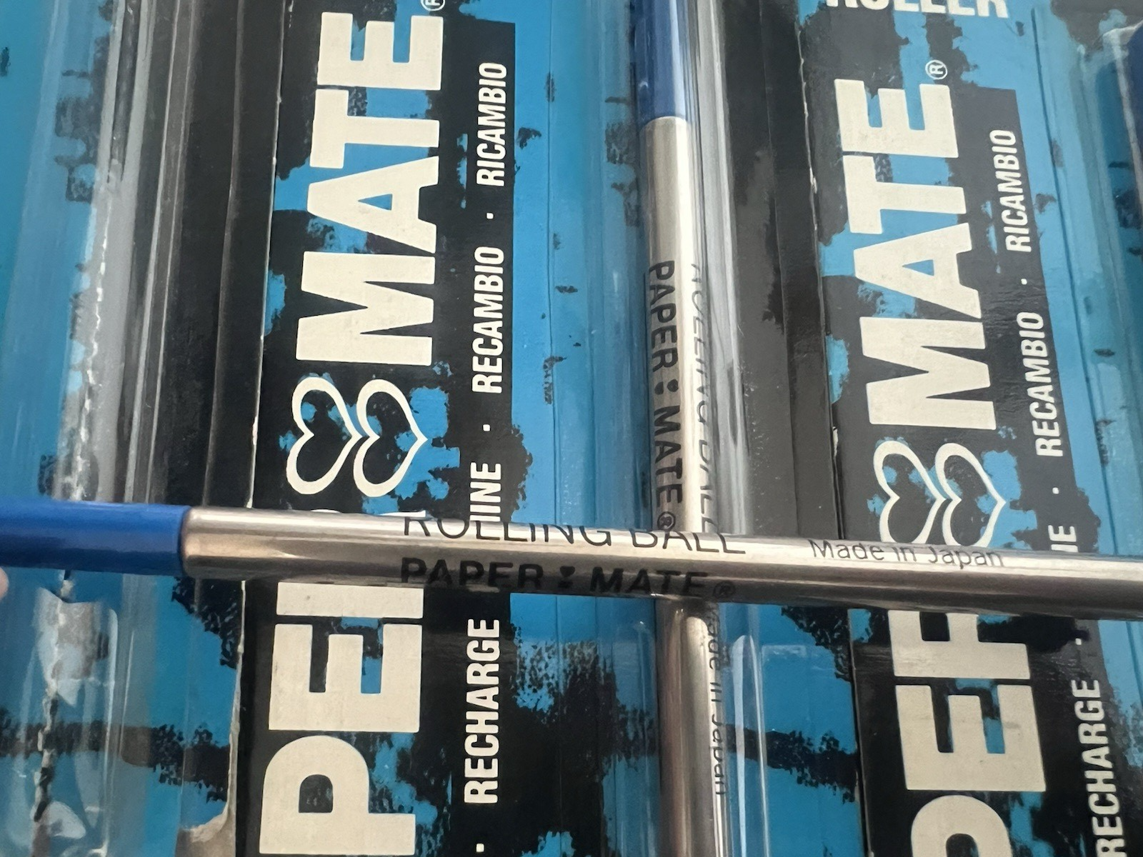 Papermate Refill Stift Roller Blau 3 Stücke Ersatzteile Neu Laden Tinte