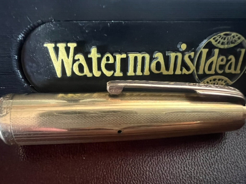 DE WATERMAN Capuche Stylo-Plume Stylo à Plume Plaqué Or Vintage Parties B 