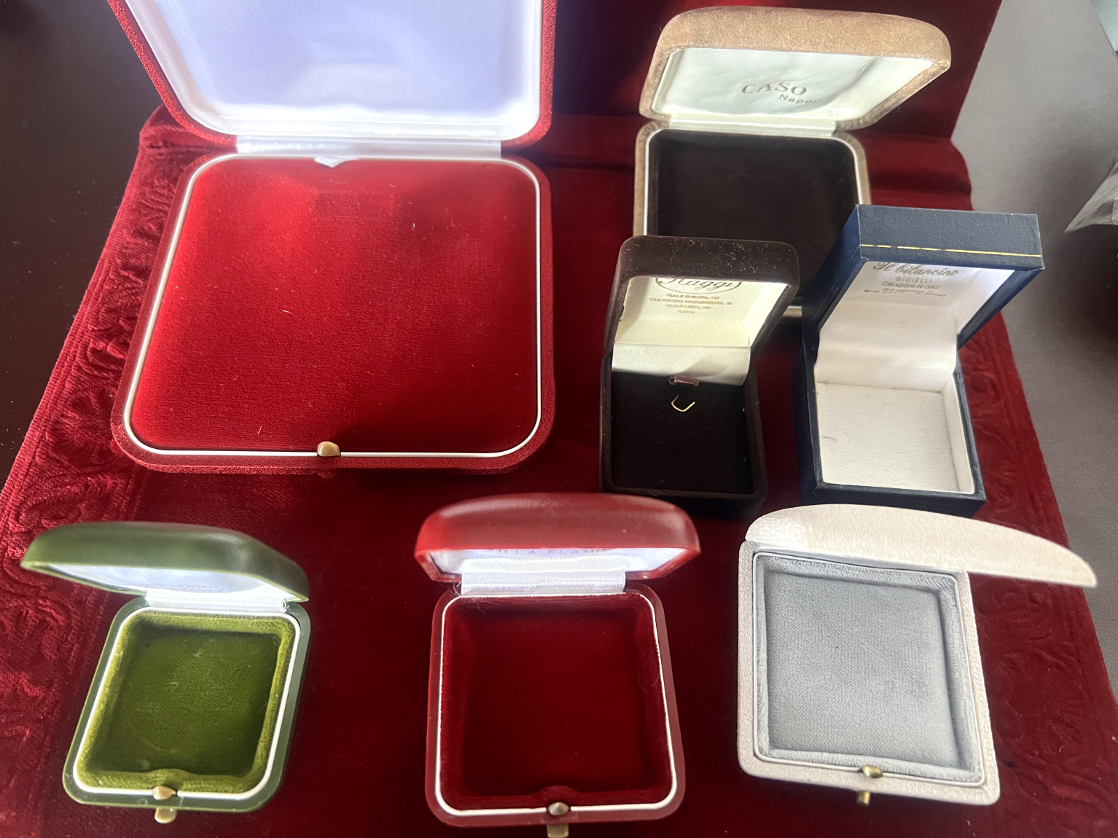 🔴 Schmuckkästchen für Anhänger, Ohrringe, Manschettenknöpfe, Schmuckkästchen, Etuis, Nr. 15 