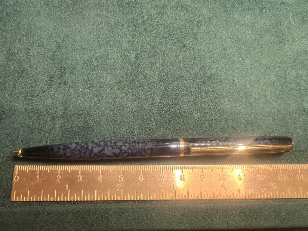Elysee Stylo-Plume Sphère Laque Marbré Profils Doré Avec Boîte