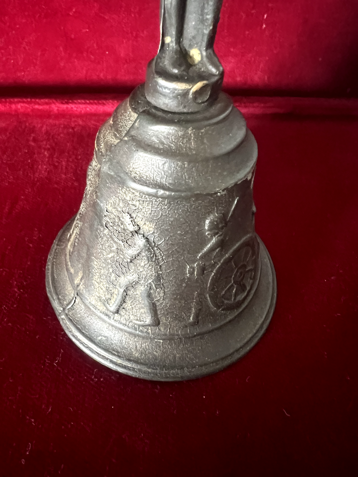 🔴 CAMPANELLO campanella campana metallo bronzo statua Napoleone h 12 cm vintage