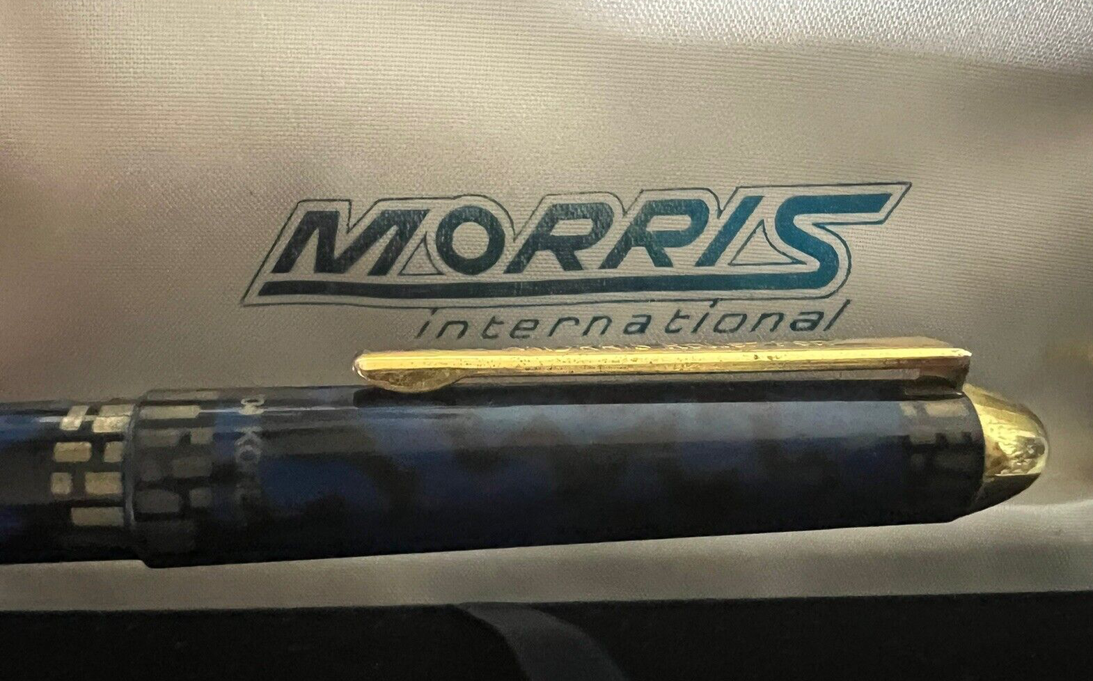 🔴 MORRIS penna sfera roller pen Korea blu dorata scrive perfettamente vintage