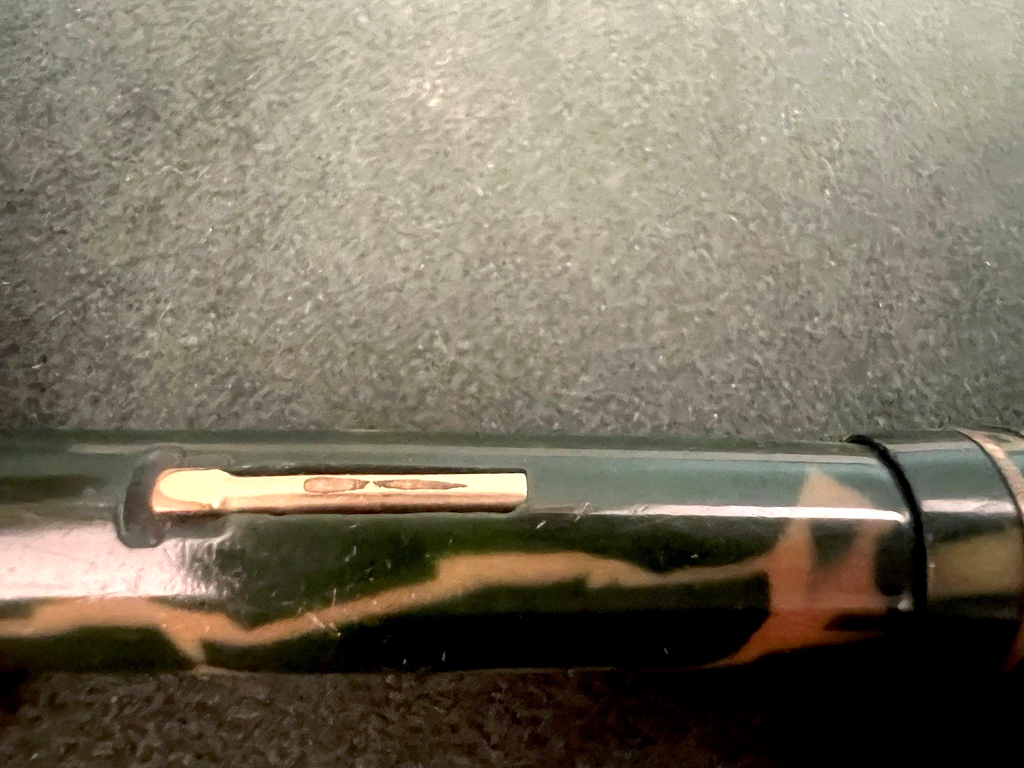 🔴 AURORA penna stilografica Novum celluloide verde leva pennino oro vintage '30
