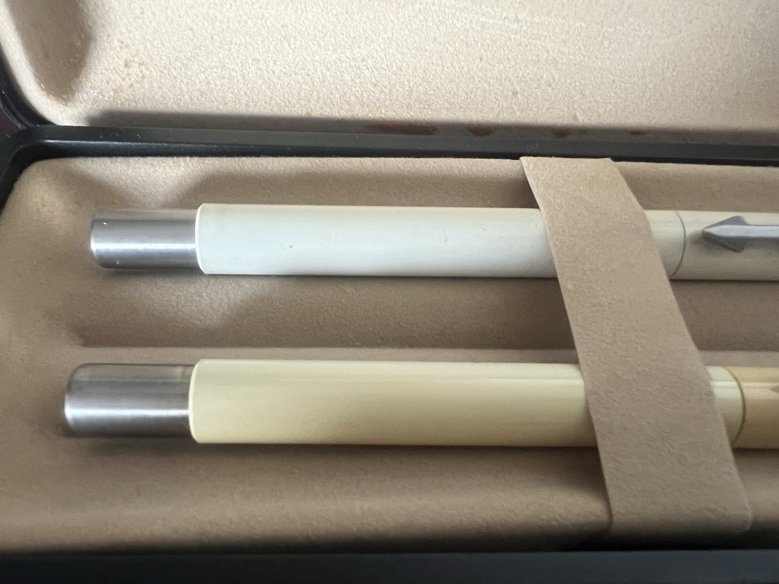 🔴 PARKER penna stilografica e sfera bianche Vector scrivono vintage