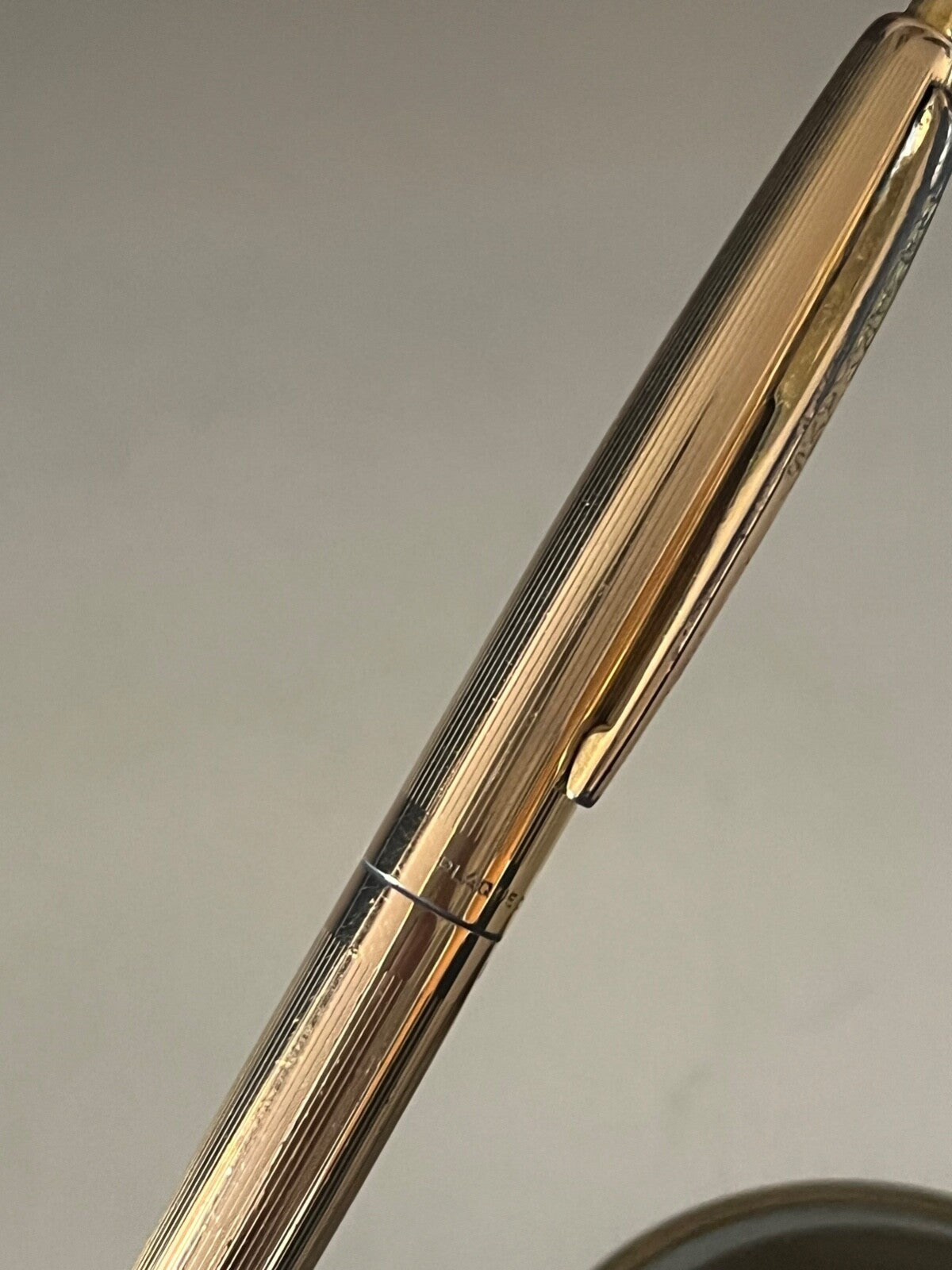 🔴 WATERMAN'S penna sfera PLACCATA ORO millerighe a pulsante vintage