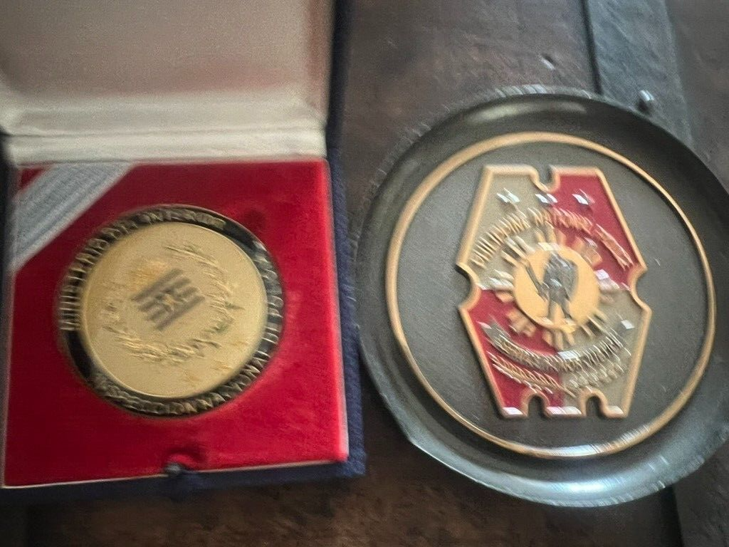 Medals Police International And Cardboard Marble IN Cases Stock 2