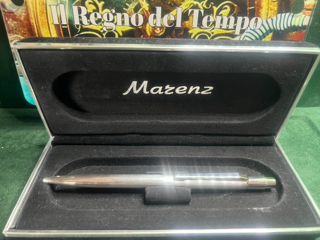 Stylo-Plume Sphère Argent 925 Mécanisme Bouton Snap Écrit Vintage