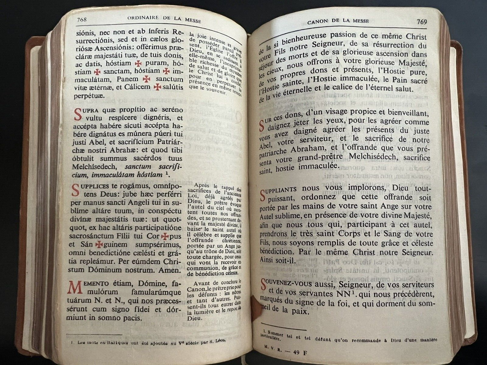 🔴 MISSEL VESPERAL ROMAIN Buch aus Vollnarbenleder mit LEFEBURE-Etui, Vintage 1947 