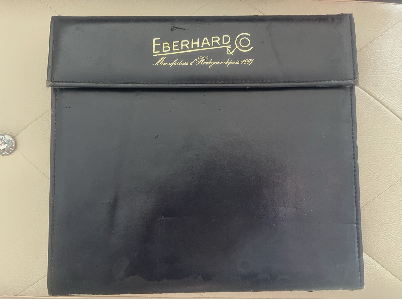 🔴 EBERHARD scatola orologi polso uomo cofanetto custodia pelle 12 POSTI vintage