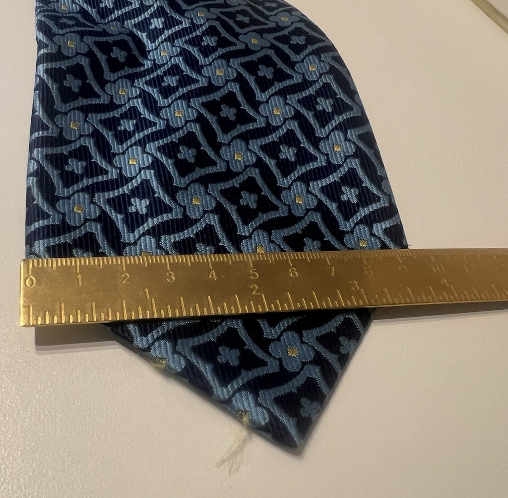 BALENCIAGA Men's Tie Blue Multicolor Elegant Pure Silk 