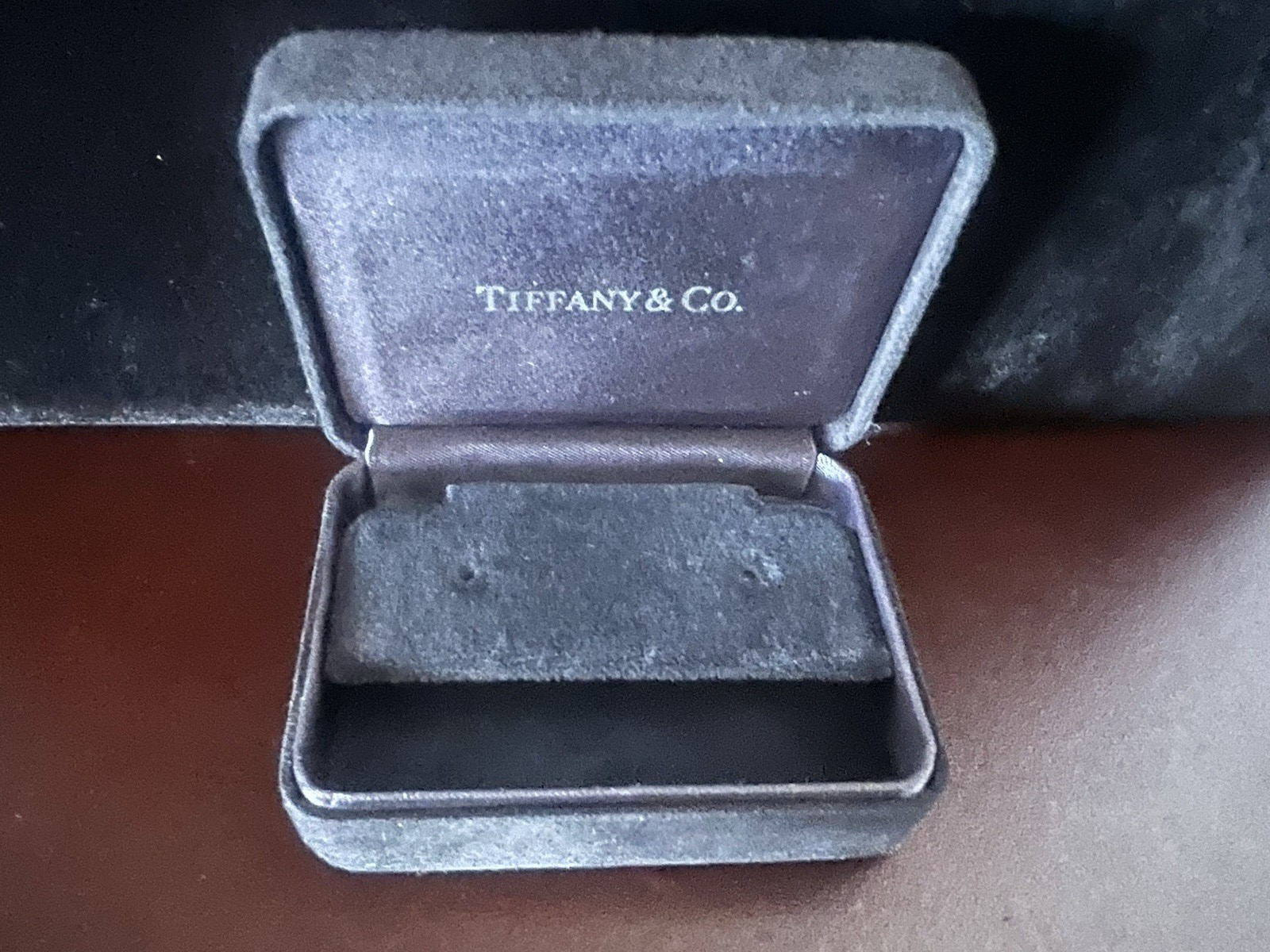 TIFFANY & Co Boîte Boucles D'Oreilles Housse Etui Rigide Velours Noir