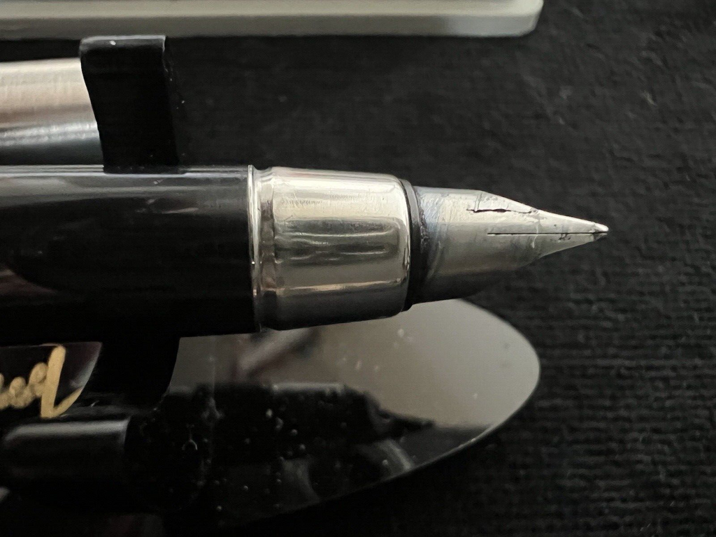 🔴 PARKER penna stilografica 25 cromata sigillo NERO scrive vintage 1970 n.1