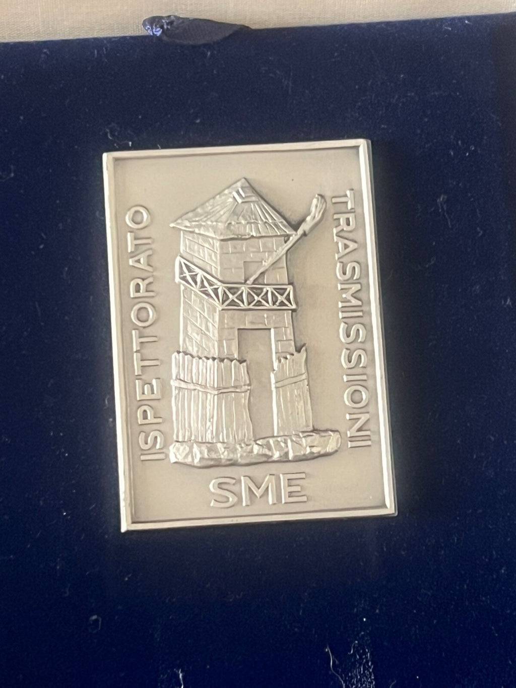 🔴 Targa SME ISPETTORATO TRASMISSIONI effige metallo a rilievo vintage