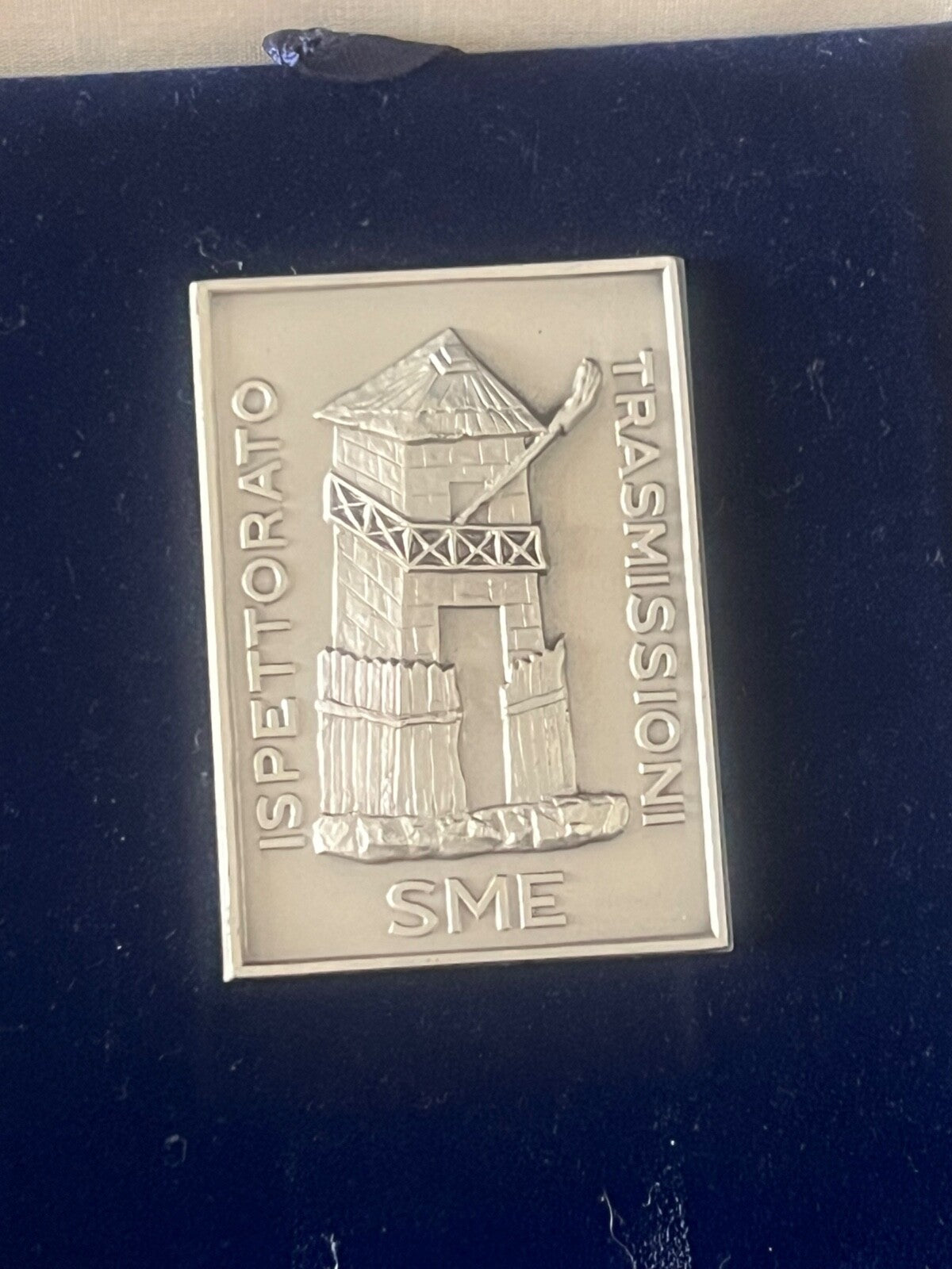 🔴 Targa SME ISPETTORATO TRASMISSIONI effige metallo a rilievo vintage
