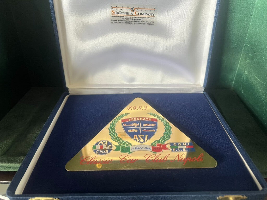 Sia Auto Moto Car Club Napoli Federato Platte Plakette Metall Zapfen 1983 Blau 