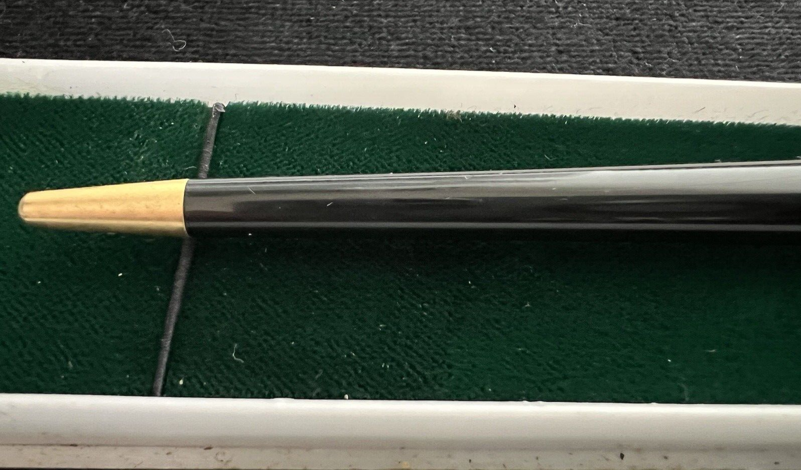 🔴 Penna sfera nera bordi ottone stiloforo scrivania vintage