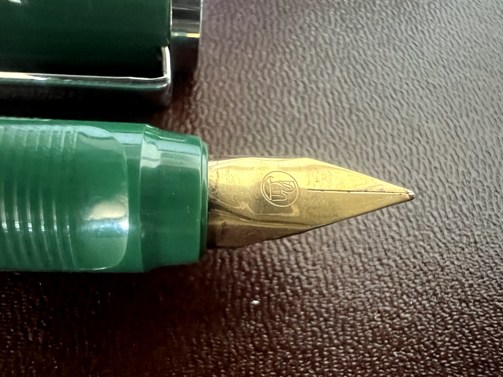 🔴 PELIKAN penna stilografica Pelikano VERDE pennino F con cartucce vintage