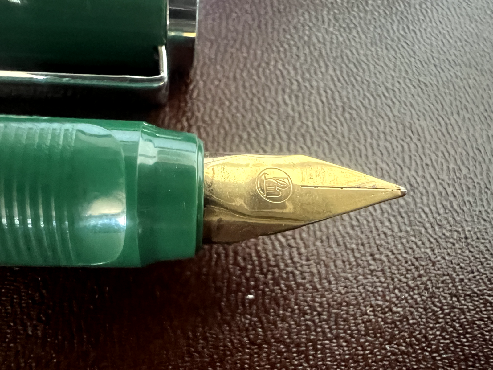 🔴 PELIKAN penna stilografica Pelikano VERDE pennino F con cartucce vintage