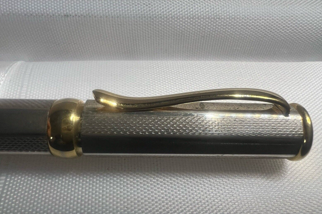 Stylo-Plume Sphère Métal Maille Facettes Lisse Guillocchè Écrit Vintage